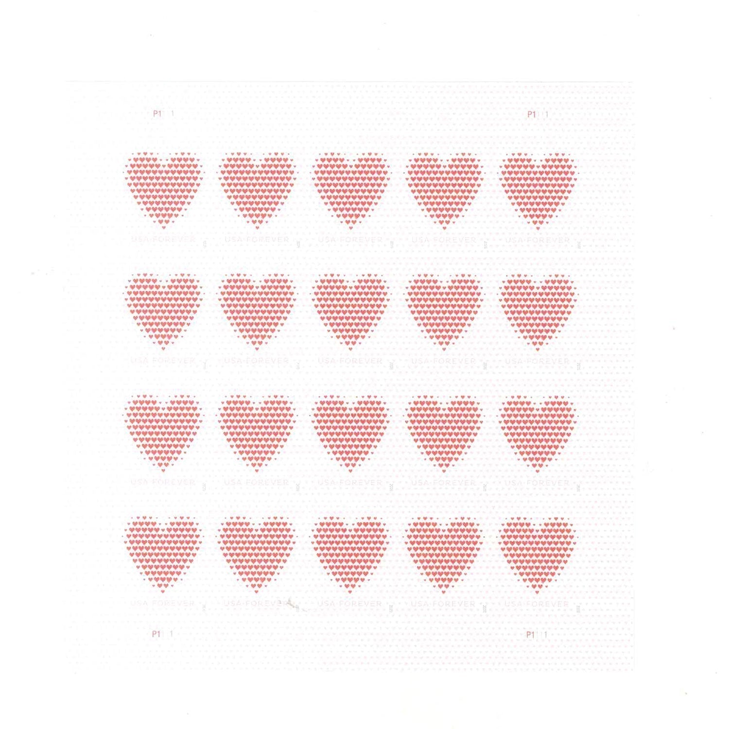 Made of Hearts Forever First Class Postage Stamps image 1
