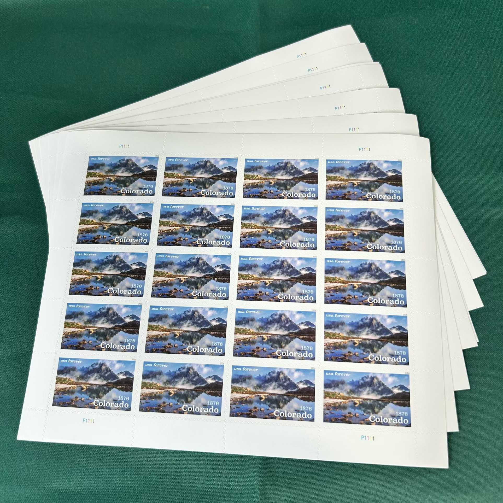 2026 Forever Stamps Colorado Statehood Stamps, Sheet of 2020